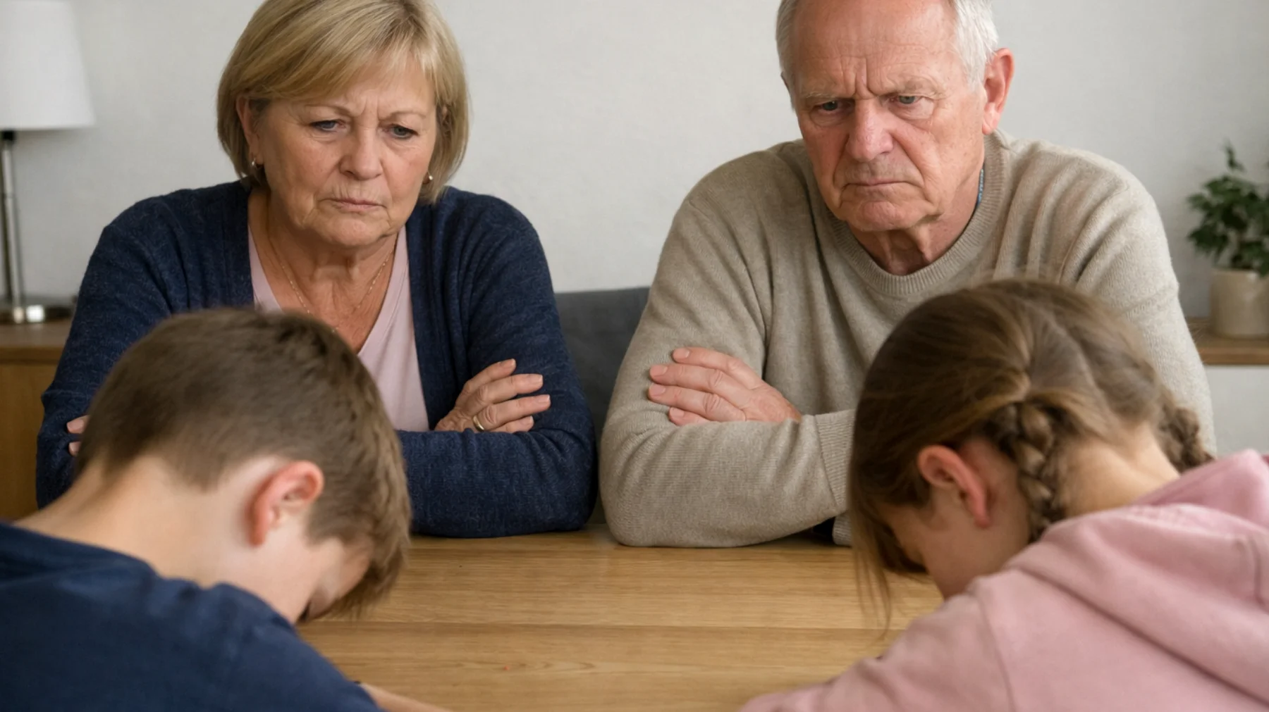 Die Großeltern setzen die Enkelkinder unter übermäßigen Druck, indem sie hohe Erwartungen an schulische Leistungen, sportliche Aktivitäten und allgemeines Verhalten stellen. Die Kinder fühlen sich ständig bewertet und haben Angst, die Großeltern zu enttäuschen, was zu Stress, Versagensangst und einem Gefühl der Unzulänglichkeit führt."