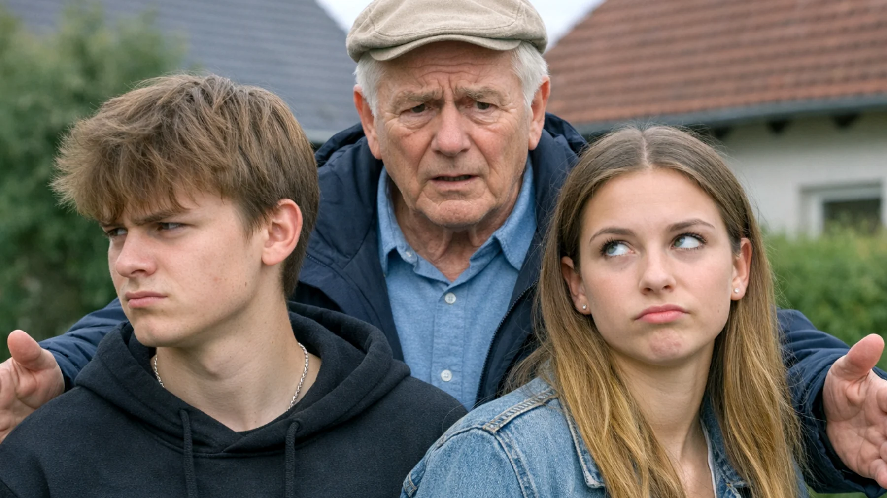 Der Opa neigt dazu, seine jugendlichen Enkelkinder übermäßig zu beschützen, indem er ihnen verbietet, alleine auszugehen, eigenständige Entscheidungen zu treffen oder altersgerechte Risiken einzugehen. Er greift ständig ein, löst Probleme für sie, bevor sie die Möglichkeit haben, selbst eine Lösung zu finden, und überwacht jeden ihrer Schritte aus Angst, dass ihnen etwas Schlechtes passieren könnte."